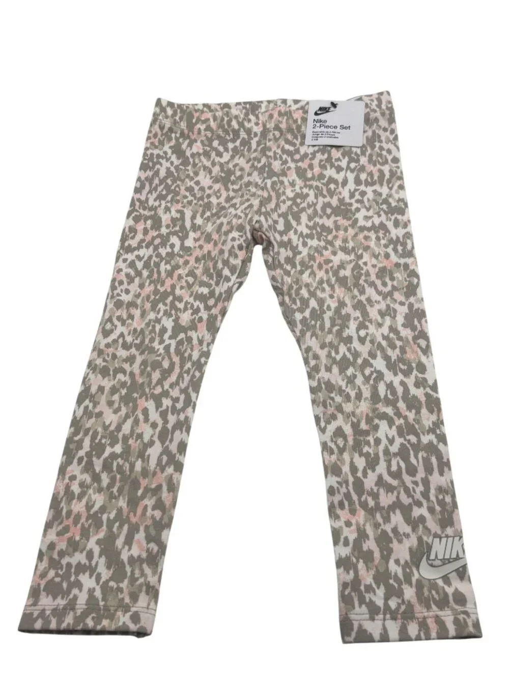 Nike Toddler Girls Pink & Green Leopard Print Leggings, Sz. 3T